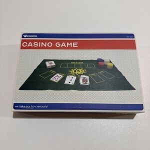 New Westminster Mini Poker Texas Hold'em Table Felt Board, Chips, Deck of Cards